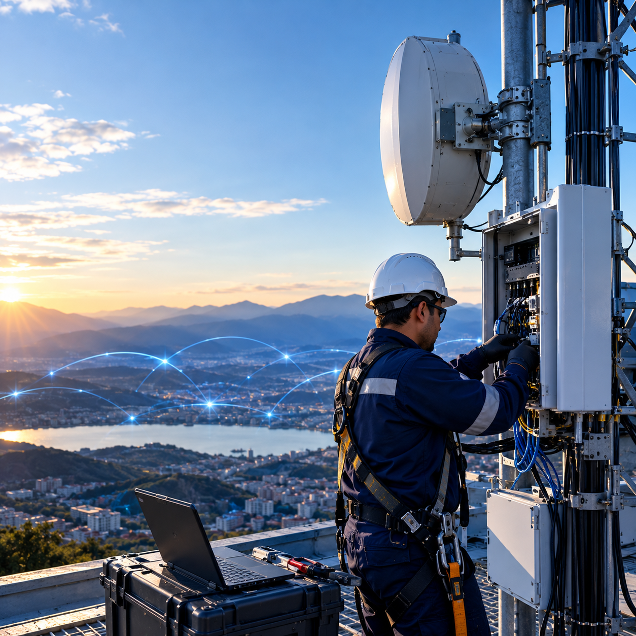 Cuadrilla de JLB en tendido de fibra óptica